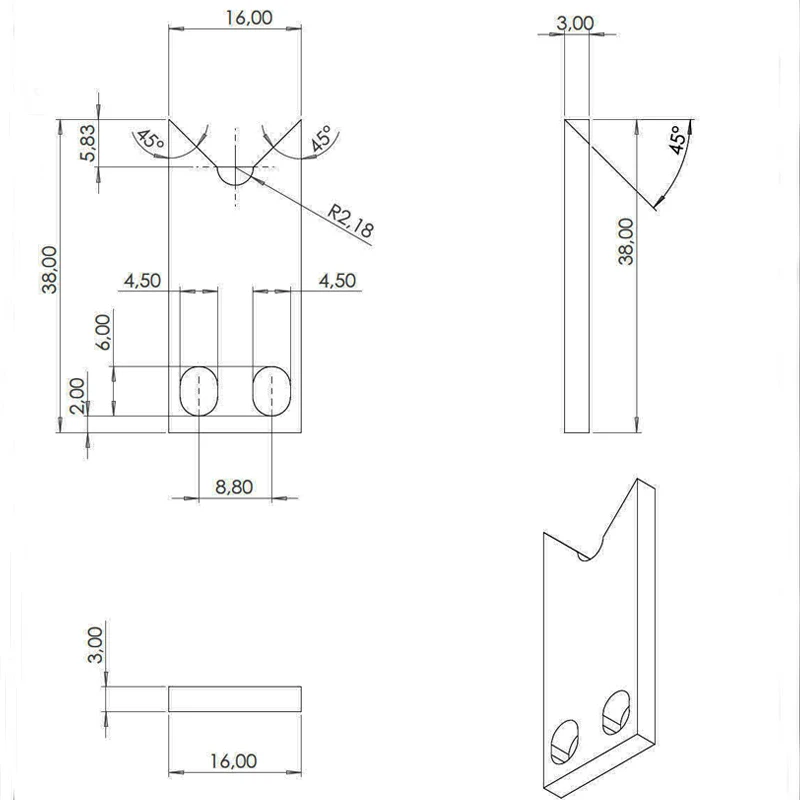 Согласно чертежу клиента сделать Автоматический зачистки провода машины лезвие