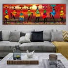 Картина маслом для танцев африканских женщин, постеры и принты, Декор для дома, гостиной