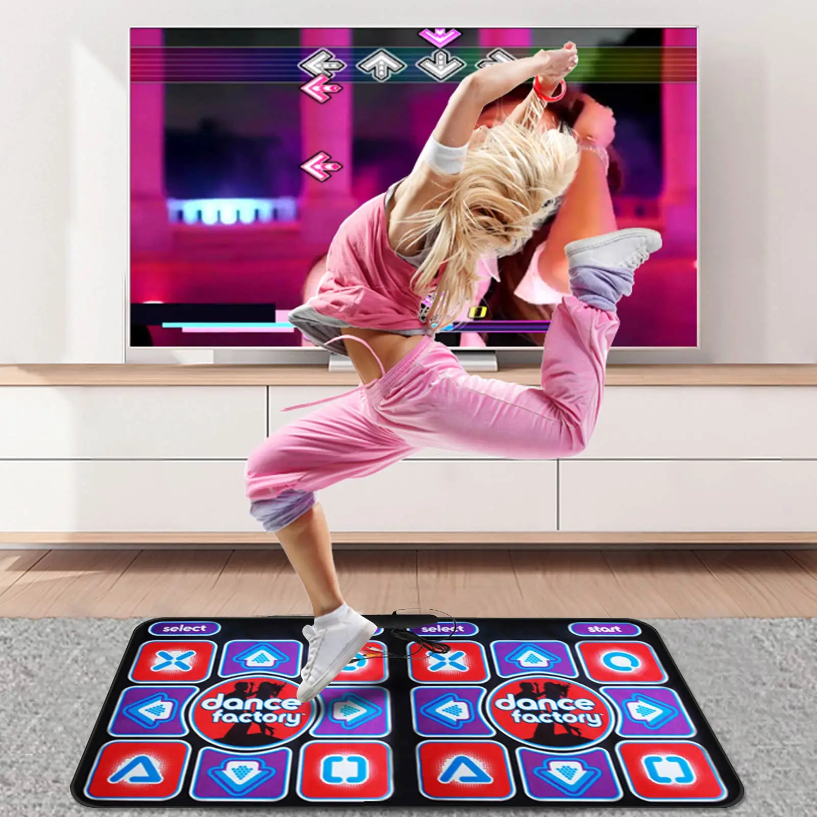 

Нескользящий коврик для танцев, коврик для танцев с датчиком движения, износостойкий танцевальный коврик, совместимый с ПК, ноутбуком, ТВ