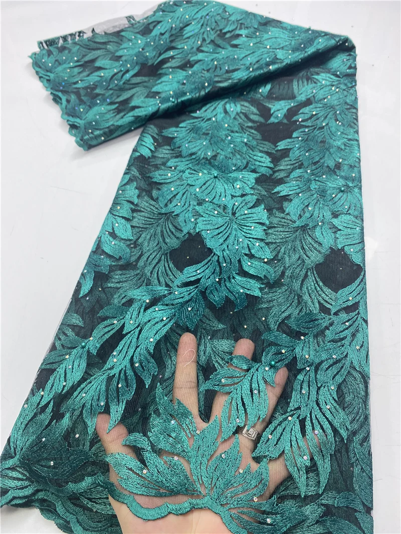 

African Lace Fabric 2020 High Quality Lace French Lace Fabric With Stones Nigerian Lace Fabrics For Wedding Sewing YA3628B-7