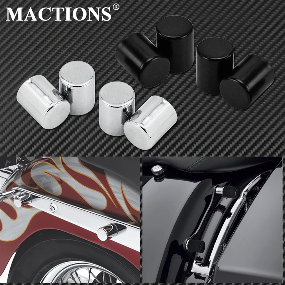 

Motorcycle 4pcs Docking Hardware Point Cover Black/Chrome For Harley Dyna Street Bob FXDB Softail Fat Boy Touring Sportster XL