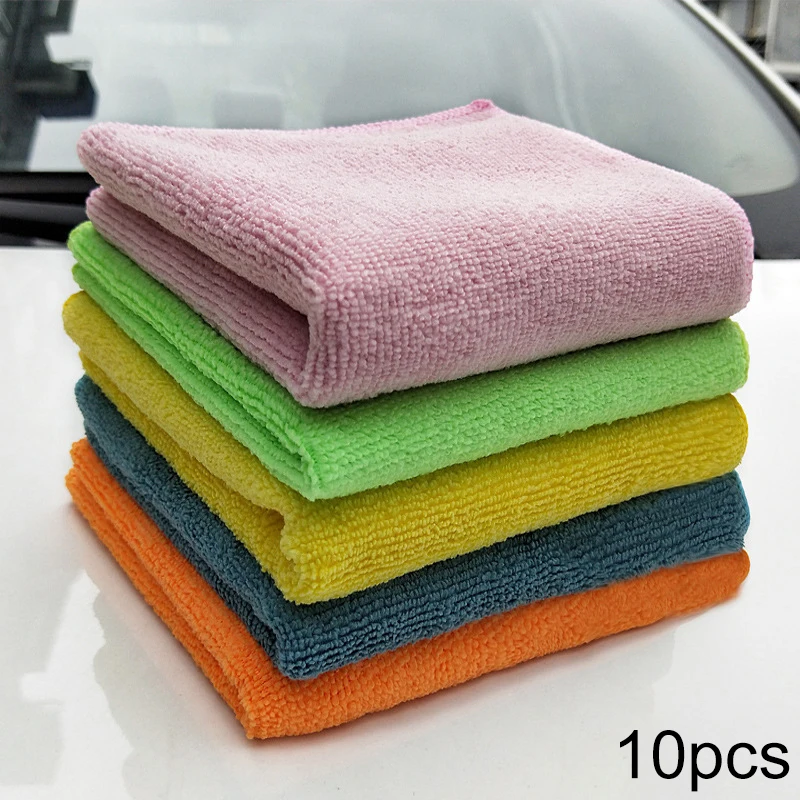10X мягкие салфетки из микрофибры для чистки пыли полотенца ванной комнаты 40x40