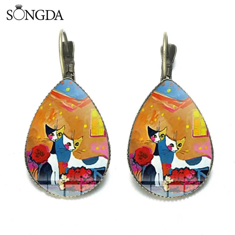 Серьги SONGDA в винтажном стиле женские разноцветные художественные серьги с