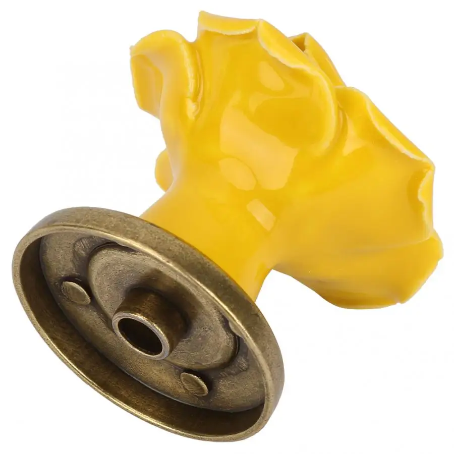 Одно отверстие Роза дверь шкафа керамические ручки для шкафчиков Рули