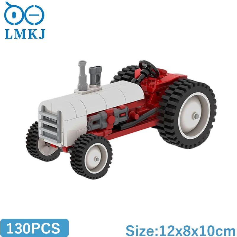 

MOC Retro Vintage Tractor Building Block Kit Farm Pickup Truck Agricultural Auto Brick Mechanical Model DIY Toys For Children