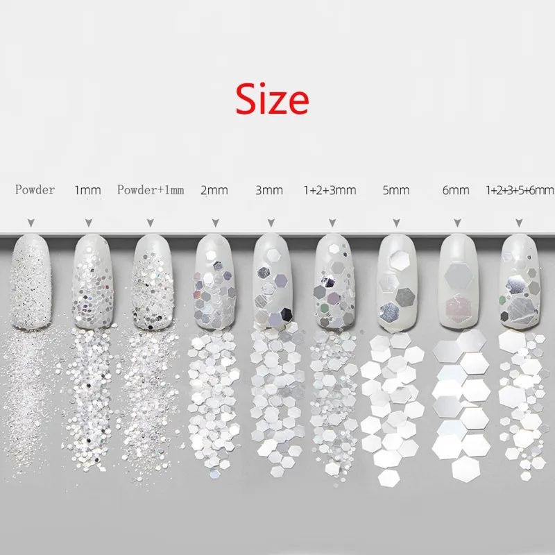40/50ml Hexagonal Fine Powder Series Christmas Sequins Mixed Craft Nail Polish Holographic Glitter Set Decoration | Дом и сад