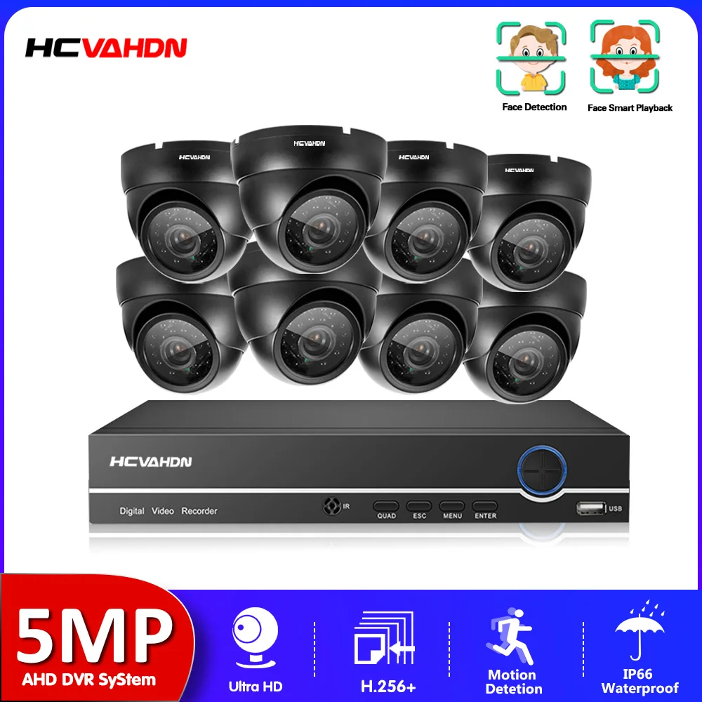 

Система видеонаблюдения Ultra HD, 5 МП, H.265, 8 каналов, DVR, 8*5,0 МП, дневное и ночное видение