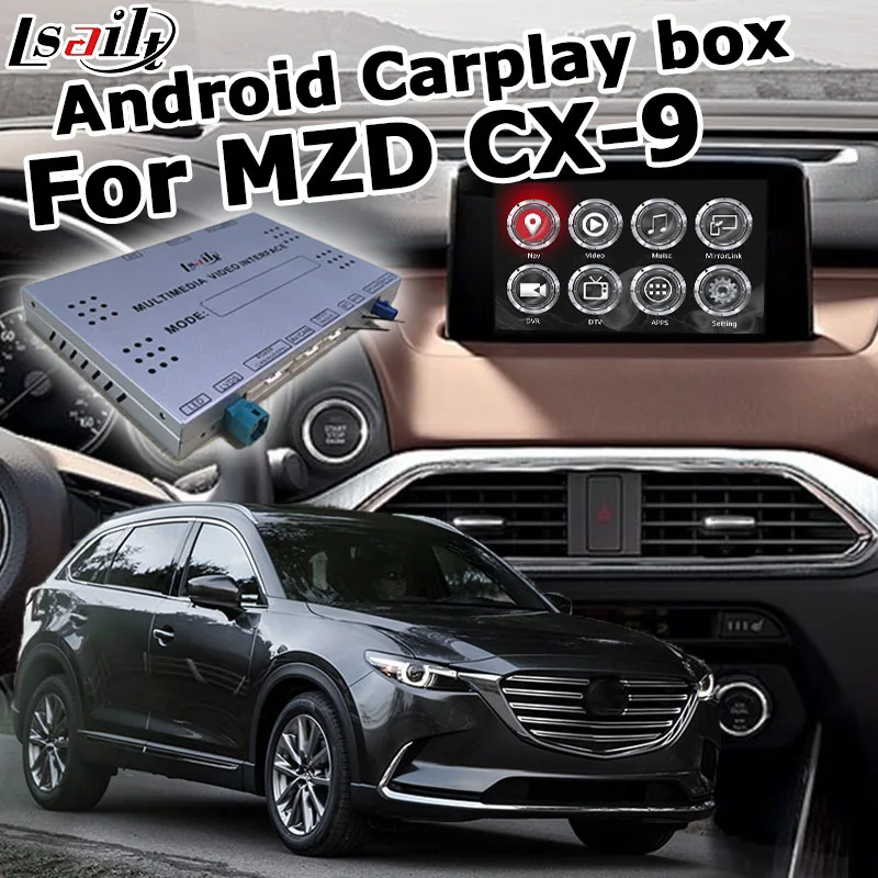 Андроид/carplay интерфейсный блок для новых Mazda CX 9 с GPS навигации youtube видео интерфейс