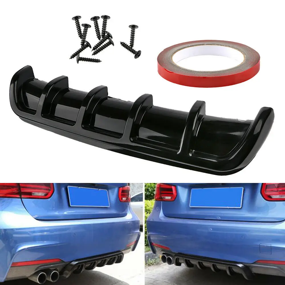 25"x 5" Universal Car Kit Rear Bumper Cover Trim Shark Fin Spoiler Lip Diffuser