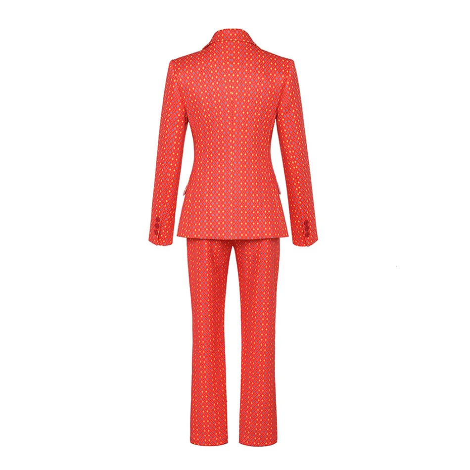 

2021 Summer New Women'S Two-Piece Suit Sexy Lapel Single Button Long Sleeve Jacket & Trousers Club Celebrity Party Set