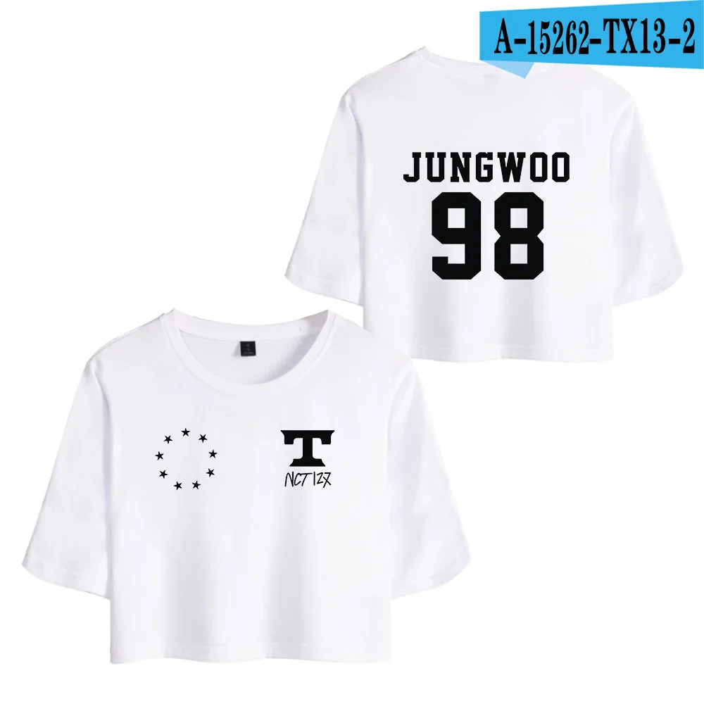 

Nct 127 Neo Printed Casual Sexy Navel Short T-shirt For Women
