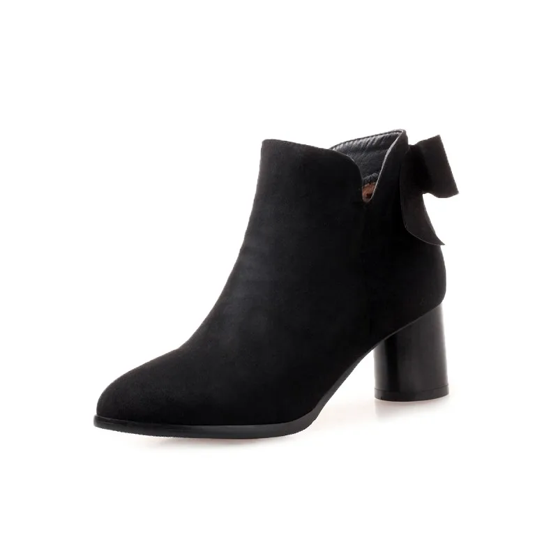 Большие размеры Европейские и американские женские ботинки с острым носком