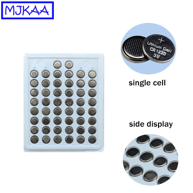 MJKAA 100 шт. CR1220 3V литиевая батарея таблеточного типа сотовый Батарея CR 1220 ECR1220 LM1220 часы батарейки-таблетки автомобиль дистанционного Управление