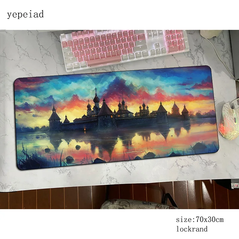 

Castle Fantasy pad mouse hot sales computer gamer mouse pad 900x400mm padmouse cute mousepad ergonomic gadget office desk mats