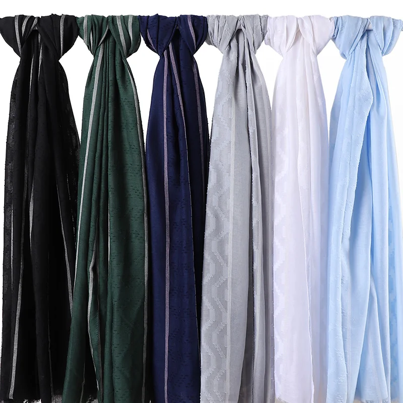 

Модный женский хлопковый хиджаб в полоску, 10 шт., сезон осень-зима, однотонные женские шали, палантины, мусульманский головной платок, тюрбан...