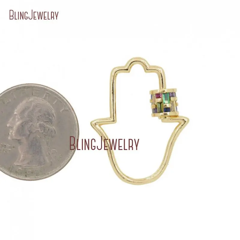 Замок для багета Gold Hamsa, ручной винт в форме брикет 24x31 мм FC3007