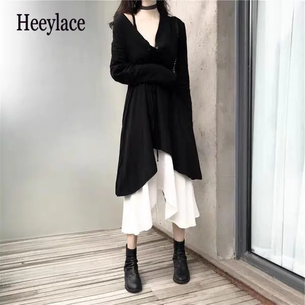 

Black Plus Size Two Piece Sets Women Outfits Cotton Linen Loose Casual Dress Patchwork Vintage Outfits For Women Dress Sets Suit