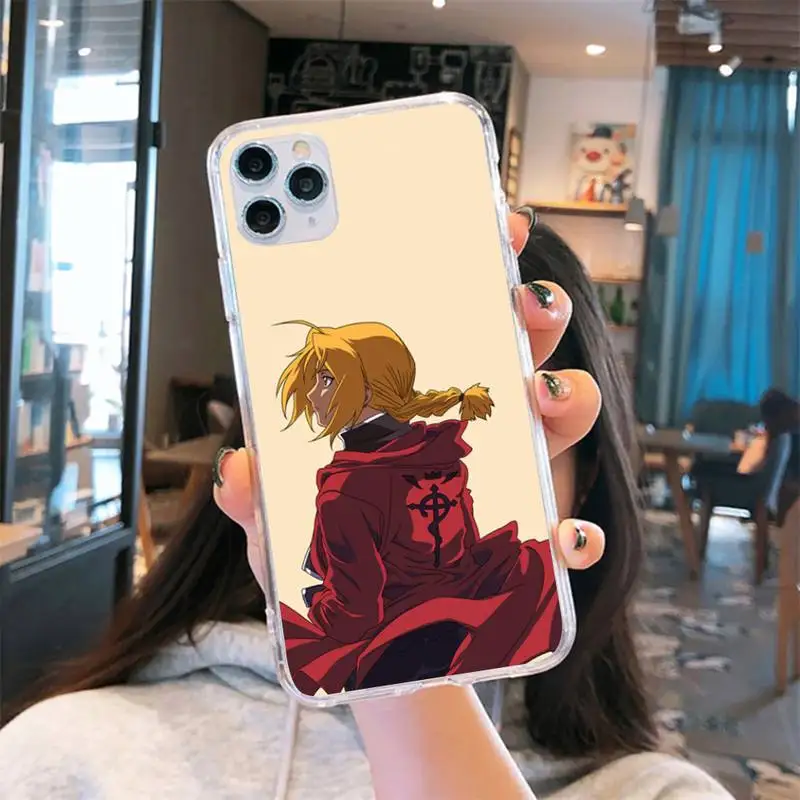 

Anime Fullmetal Alchemist Phone Cases Transparent for iPhone 6 7 8 11 12 s mini pro X XS XR MAX Plus cover funda shell