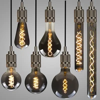 tianfan led vintage lighting bulb g125 g95 g80 smoke led lamps spiral filament 4w 2700k 220v e27 home decorative light bulb