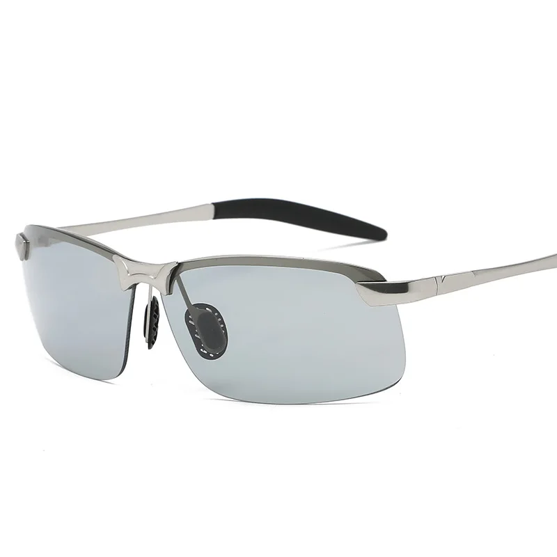 Солнцезащитные очки Мужские поляризационные прямоугольные полуочки без оправы