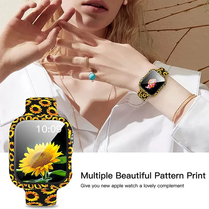 

3IN1 Tempered glass watch Case+Strap For Apple Watch 5 4 3 2 band 40mm 44mm Bracelet+Bumper For iWatch Series SE 6 5 4 38mm 42mm
