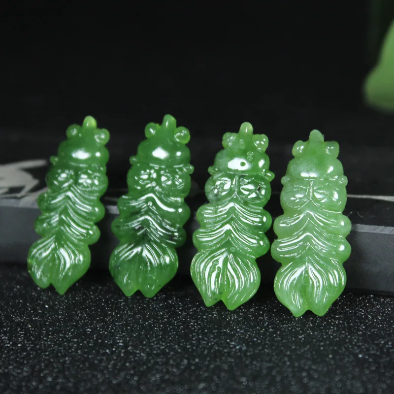 

Natural hetian jasper handcarved goldfish DIY 100% real jade pendant earring jade accessories septa scattered beads for women