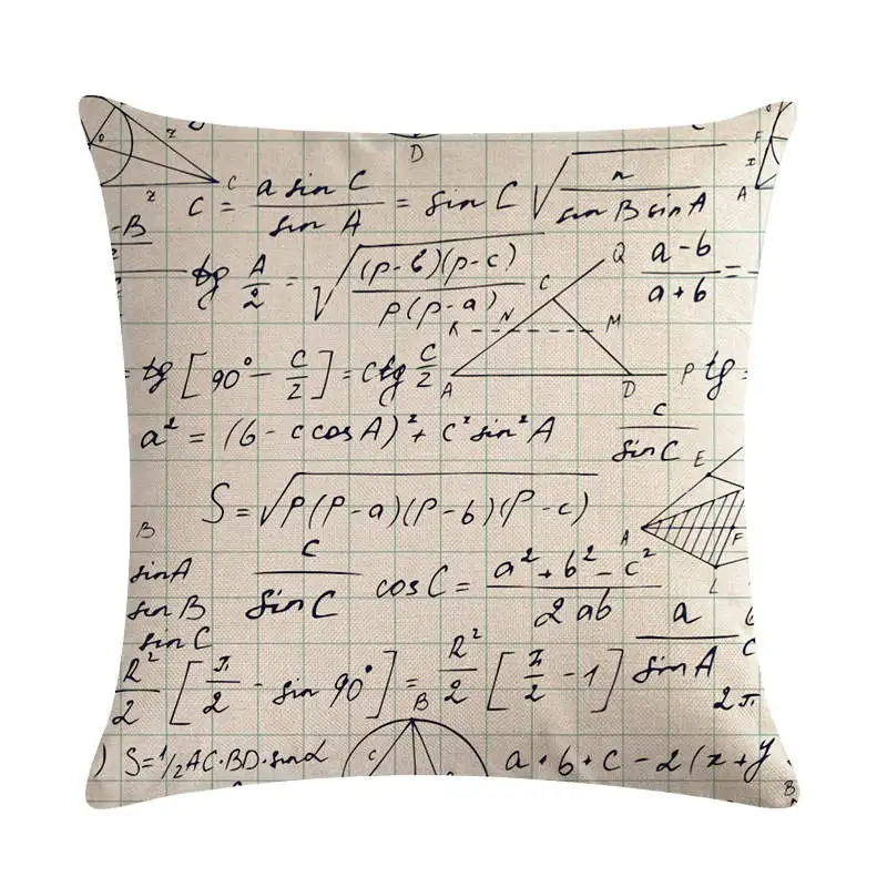 Чехол для подушки с рисунком математической формулы наволочка мышлением мозга