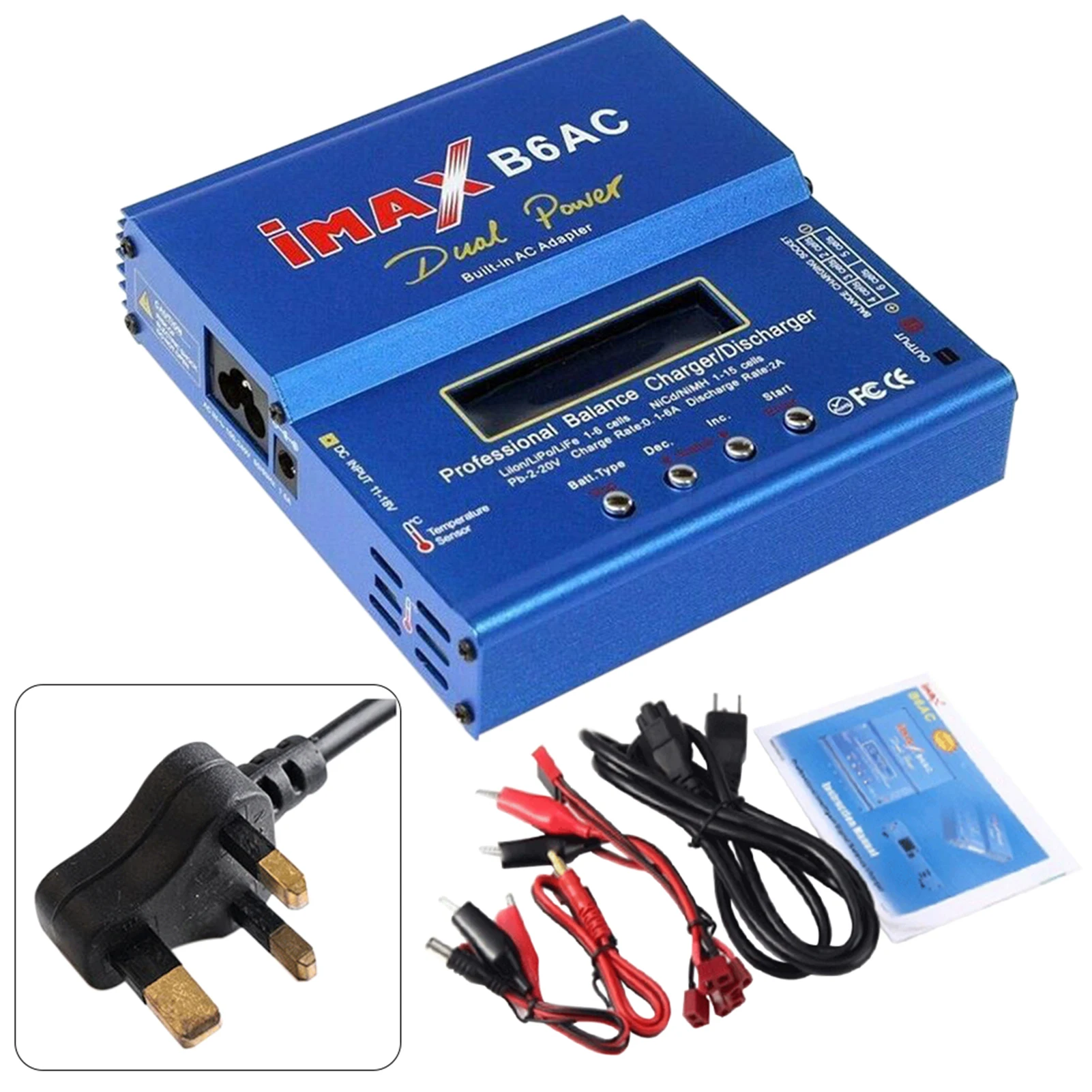 

IMAX B6AC V2 LCD Display Discharger Portable AC DC Dual Power Smart RC Toy Professional Plastic Balance Charger Multifunctional