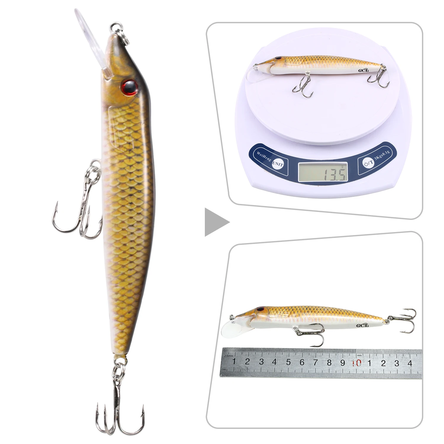 Рыболовная Приманка в виде гольяна с 3D глазами искусственные джиг воблеры