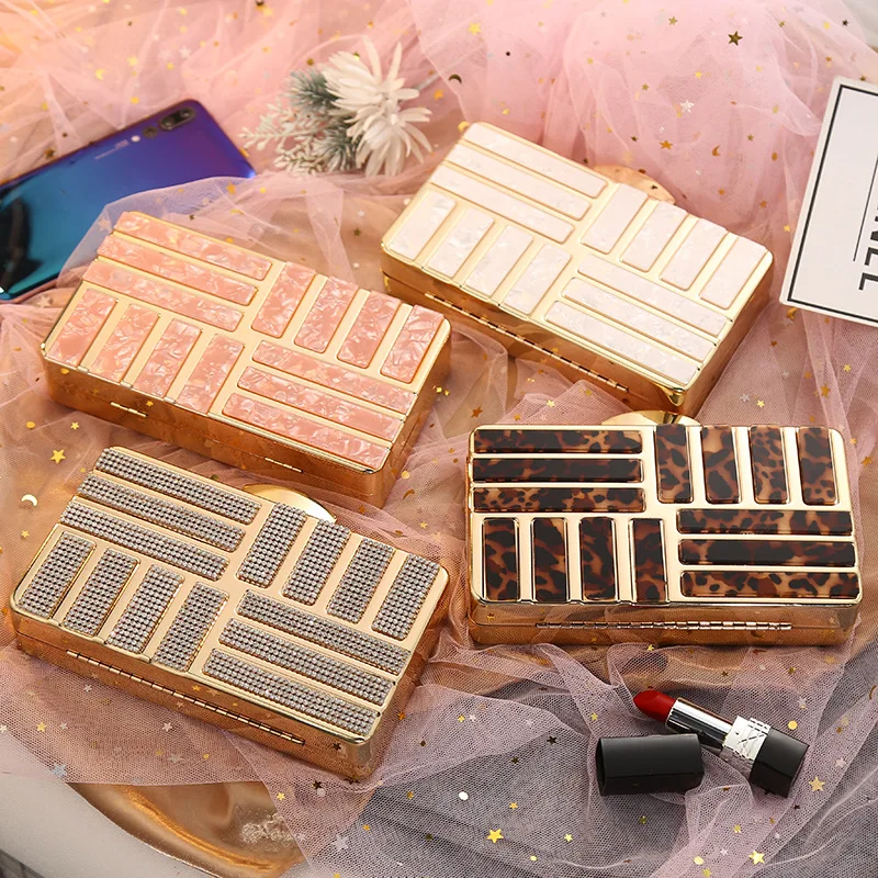 

New style dinner bag European and American style hot sale acrylic square dinner bag women hot sale