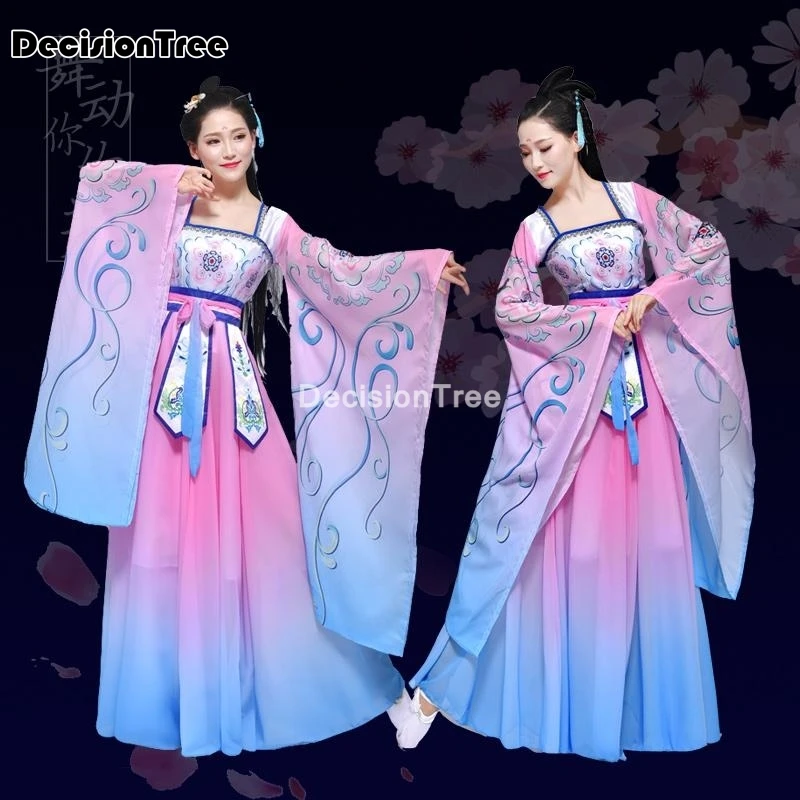 2021 Древний китайский костюм женский сценический наряд hanfu атласное китайское