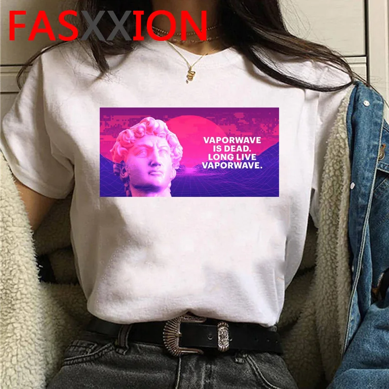 Женская футболка Vaporwave летние топы эстетическая унисекс размера плюс с рисунком