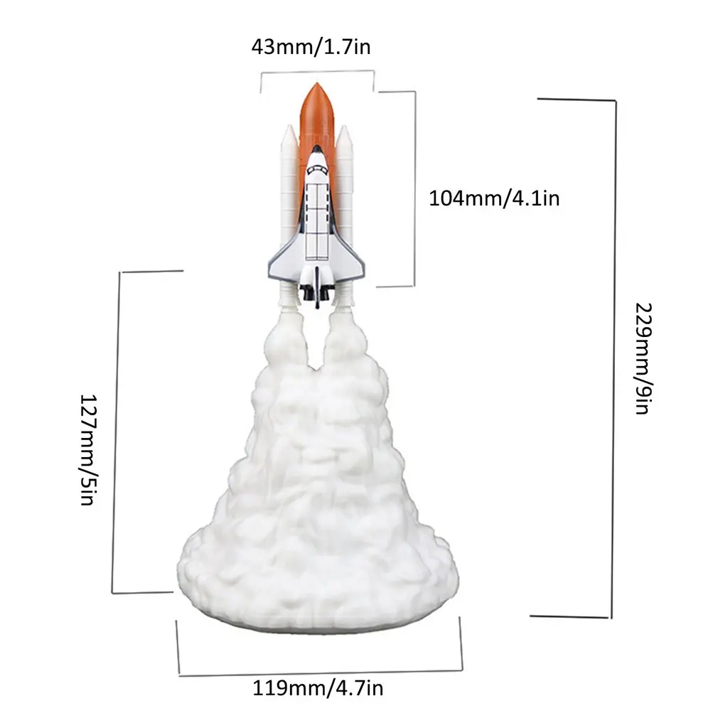 

3D Print Space Shuttle Lamp NIght Light For Space Fans Moon Lamp Rocket Lamp As Room Decoration Space Lovers Rocket Lamps