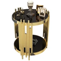 luxury mirror top unique accent gold metal wire side table