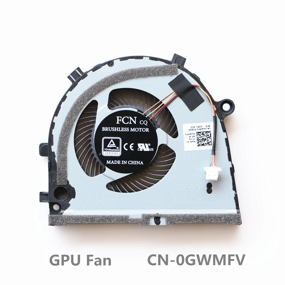 CN-0TJHF2 CN-0GWMFV для Dell G3-3579 G3-3779 Процессор и графического процессора вентилятор