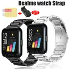Ремешок металлический быстросъемный для Realme, браслет из нержавеющей стали с защитной пленкой для экрана часов Realme
