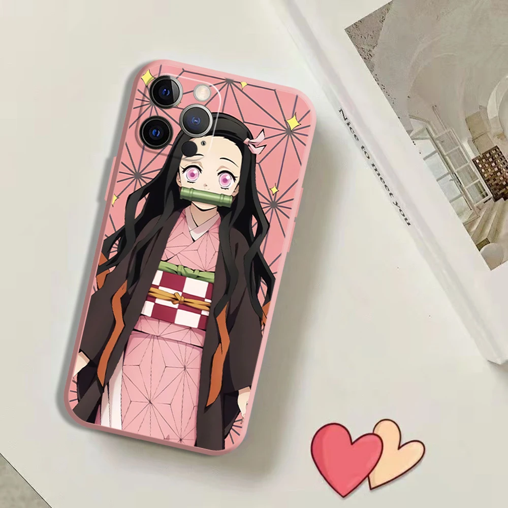 

Demon Slayer Phone Case For iPhone 11 12 13 Pro MAX 6 6S 7 8 Plus XS 12 13 Mini X XR SE 2020 Soft TPU Colorful Cases Funda Anime