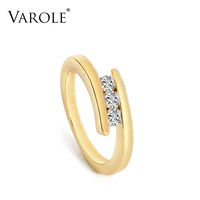 varole curve crystal finger ring gold color winding shape rings for women accessories fashion jewelry gifts