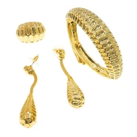 bracelet ring earring jewelry set 18k gold plated classic bracelet set high quality ladies banquet party gift fashion trend