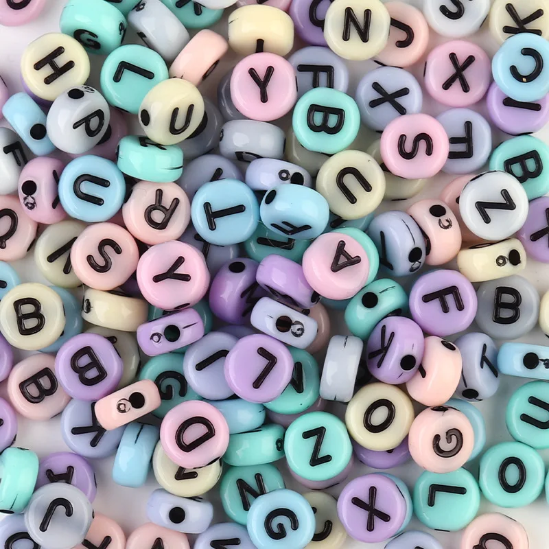 

50pcs Alphabet Digital Cube Loose Spacer Beads Mixed Letter Acrylic Beads For Jewelry Making Handmade Diy Bracelet Necklace