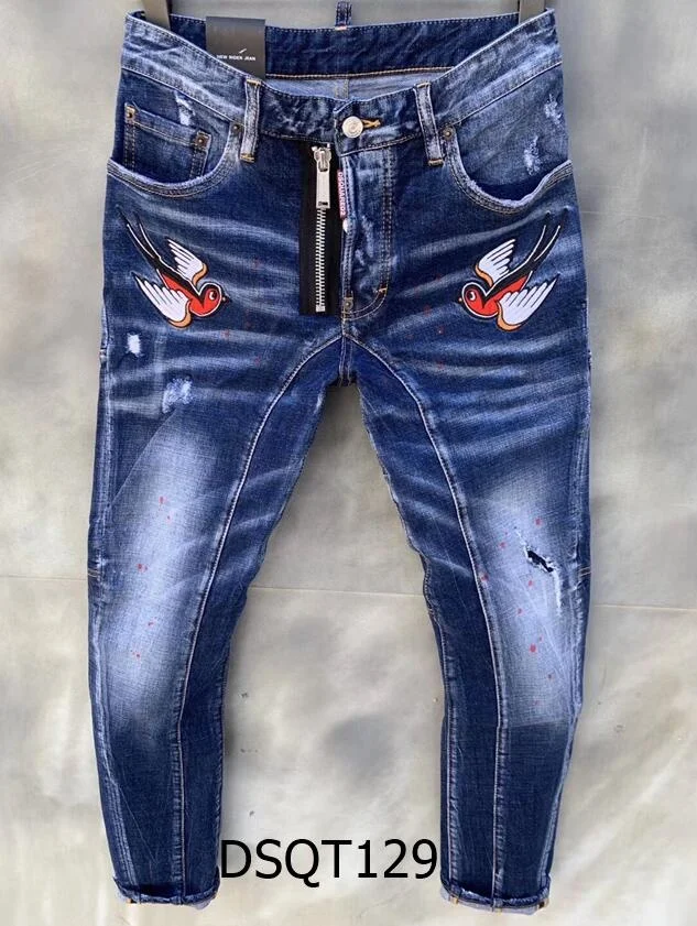 

Классические эластичные супер-джинсы, подлинные, DSQUARED2, ретро, итальянский бренд, женские/мужские джинсы, локомотивы, джинсы для бега, DSQT129