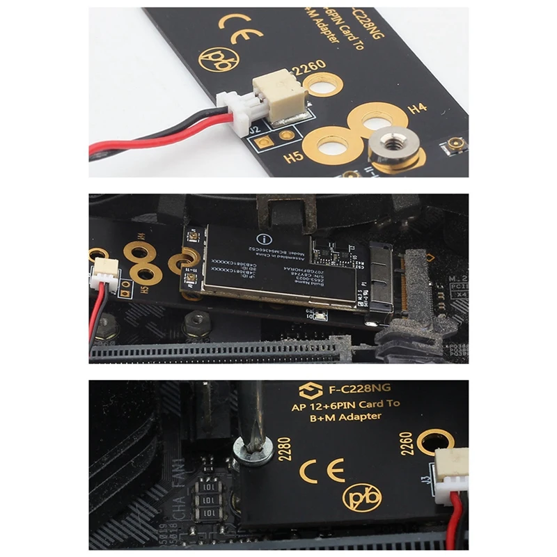 Сетевая карта на жесткий диск NGFF B + M Key Adapter Card BCM94360CD/2CS/CS2 Спецификация 802.11AC |