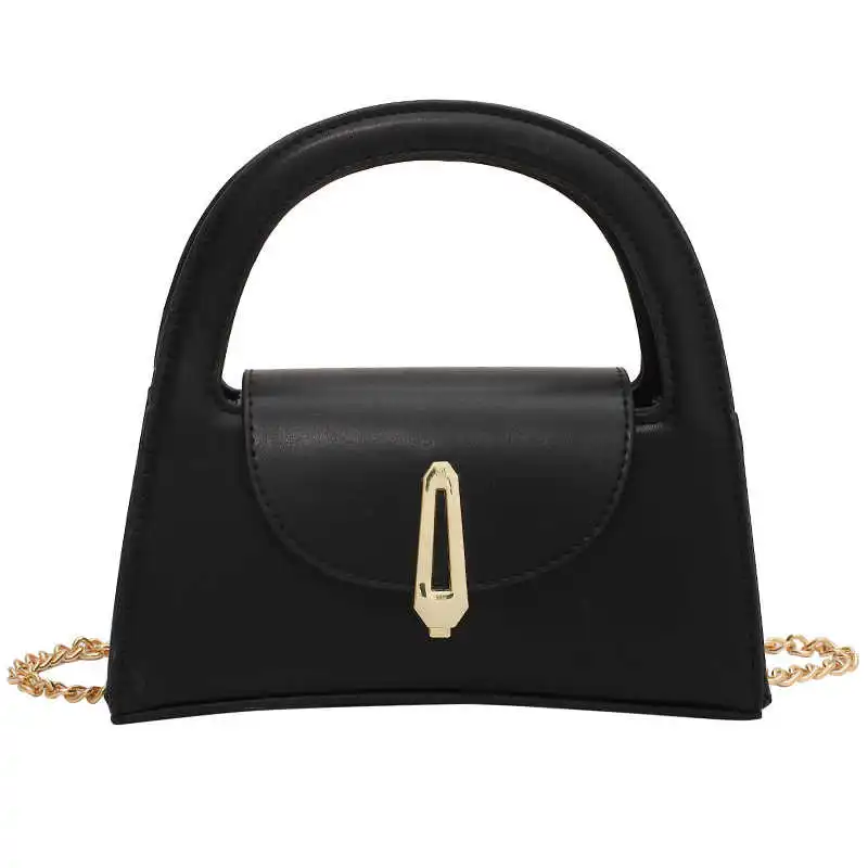

Small PU Leather Crossbody Bag with Short Handle for Women 2021 Trends Shopper Chain Top Handle Shoulder Purses and Handbags