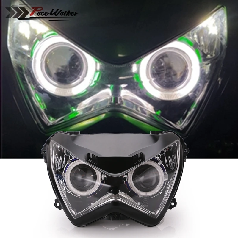 Комплект фар головного света Halo Eye HID для Kawasaki Z800 z250 2013 2014 2015 2016 голубого цвета| |