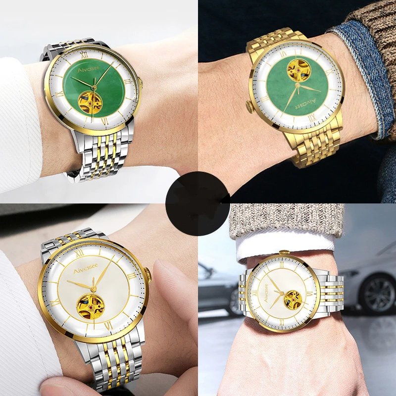 

Top Jade Watch Luxury Brand Fashion personality Business Men watches Automatic Mechanical Hollow 1963 Pilot Aviation Male Watch