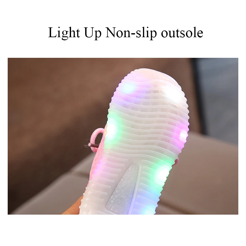 Кроссовки детские мягкие дышащие со светодиодной подсветкой и пентаграммой |