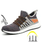 Мужская Рабочая рабочая обувь со стальным носком, Нескользящая дышащая защитная Рабочая обувь, мужские рабочие ботинки, уличная защитная обувь с защитой от проколов