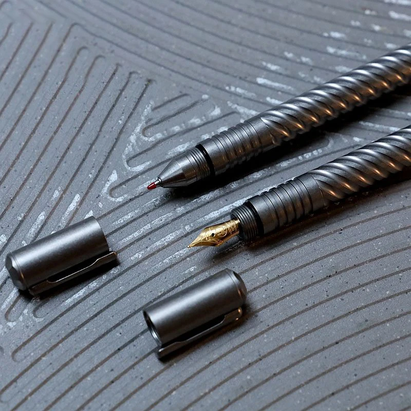 Beli Titanium Alloy Fountain Pen Gel Pen 2 In 1 Dipertukarkan Multifungsi Pena Taktis Pertahanan Diri
