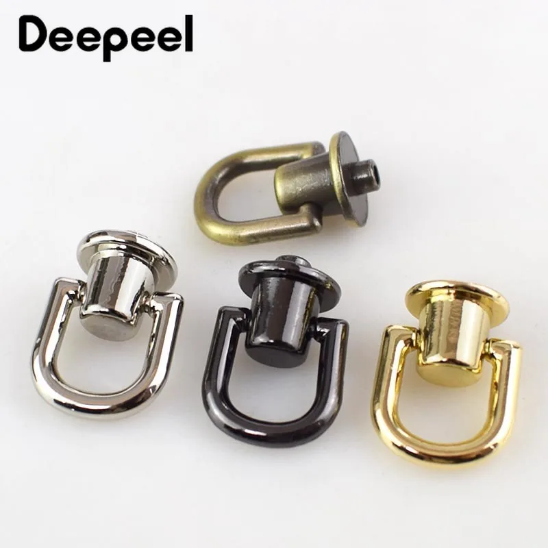 5/10 шт. круглая голова кольцо в виде буквы D Сумочка с заклепками боковой зажим