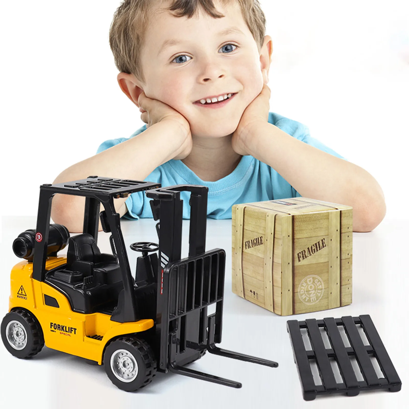 

Children's Alloy Toy Mini Pull Back Engineering Truck Construction Engineering Forklift Child Mini Car Model Funny Kids Toys